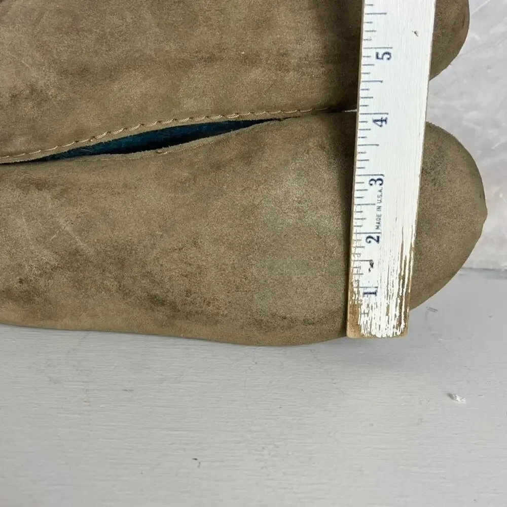 Glerups Womens Booties Slippers Wool Upper Size 11 Petrol Blue Suede Sole